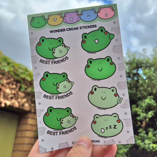 Best Friend's Wonder Croak Sticker Pack (Winking Frog)