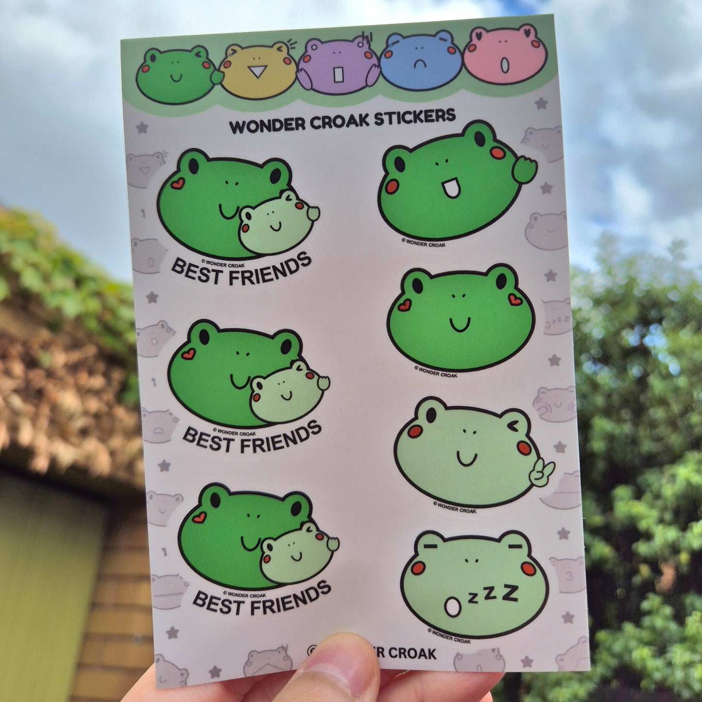 Best Friend's Wonder Croak Sticker Pack (Heart Cheeks)